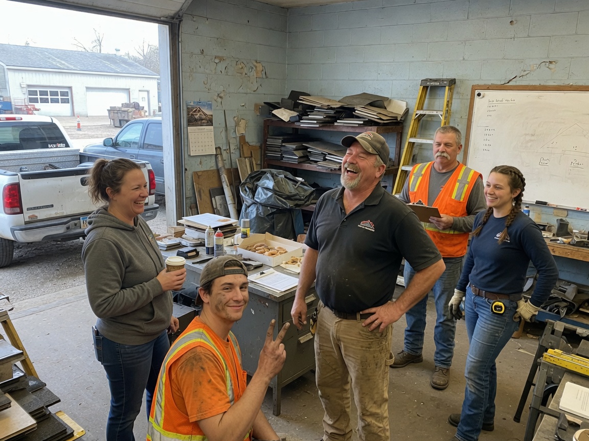 The Cedar Rapids Roofing Pros team at work in Cedar Rapids